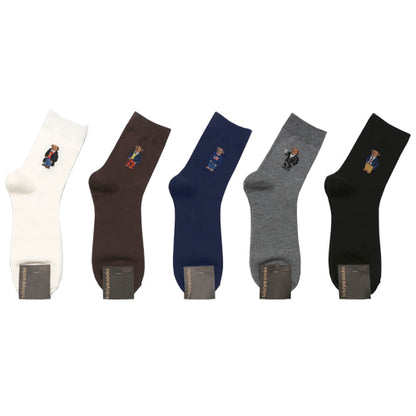 Bear Men's Crew Socks (Ivory, Brown, Navy, Grey, Black)