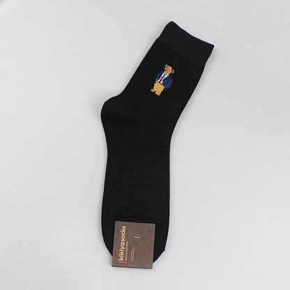 Bear Men's Crew Socks (Ivory, Brown, Navy, Grey, Black)