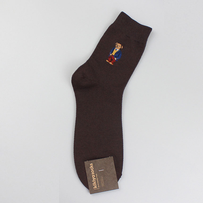 Bear Men's Crew Socks (Ivory, Brown, Navy, Grey, Black)