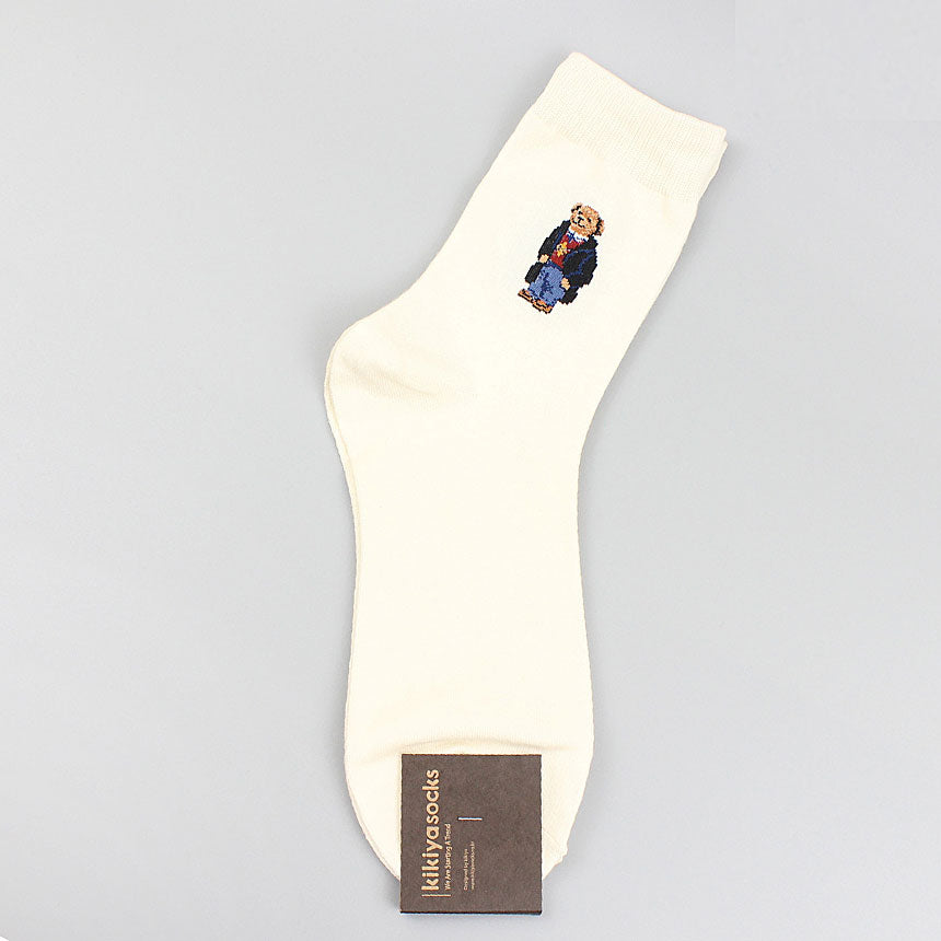 Bear Men's Crew Socks (Ivory, Brown, Navy, Grey, Black)