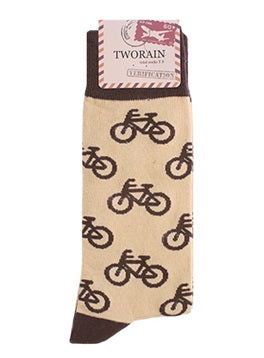 Bike Men's Crew Socks (Beige, Carmel, Wine, Purple, Sky Blue, Deep Green)