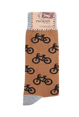 Bike Men's Crew Socks (Beige, Carmel, Wine, Purple, Sky Blue, Deep Green)