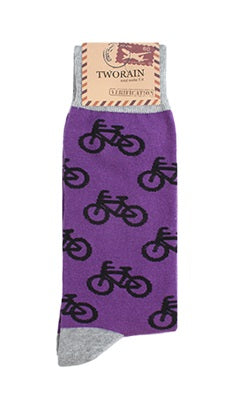 Bike Men's Crew Socks (Beige, Carmel, Wine, Purple, Sky Blue, Deep Green)