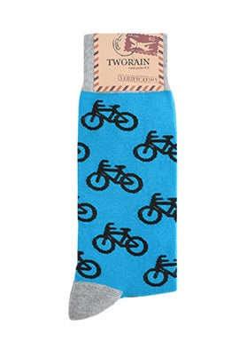 Bike Men's Crew Socks (Beige, Carmel, Wine, Purple, Sky Blue, Deep Green)