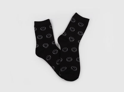 Smile Men's Crew Socks (Black, Ivory, Grey, Navy)