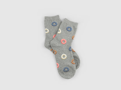 Coloring Women's Crew Socks (Oatmeal, Grey, Navy, Black, Brick Red)