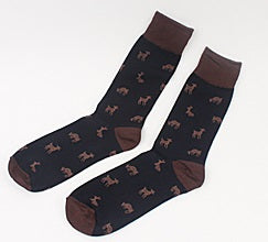 Deer Men's Crew Socks (Yellow, Dark Green, Navy, Brown, Grey)