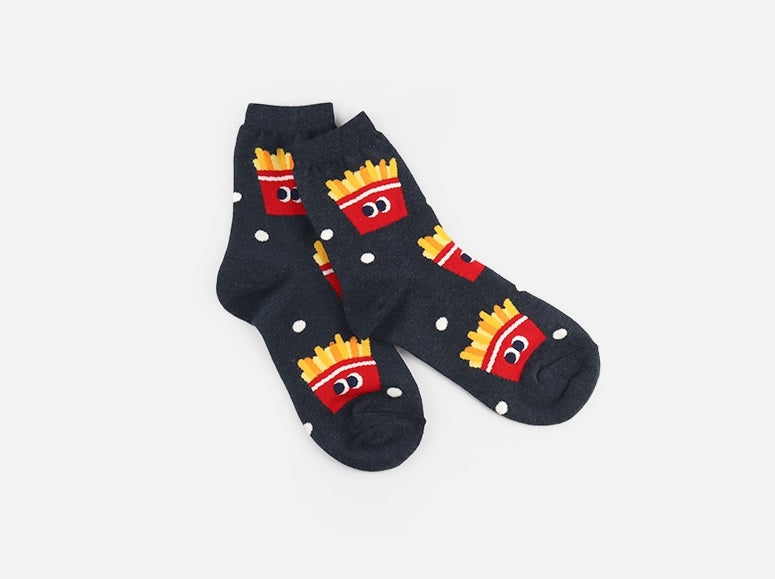 Delicious Women's Crew Socks (Hamburger, Fried Egg, Sausage, French Fries, Donut)