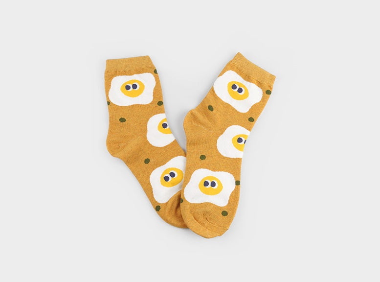 Delicious Women's Crew Socks (Hamburger, Fried Egg, Sausage, French Fries, Donut)