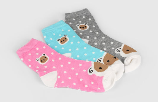 Dot Sheep Kids Crew Socks (Pink, Blue, Grey)