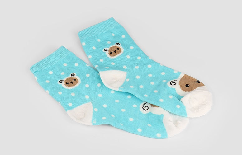 Dot Sheep Kids Crew Socks (Pink, Blue, Grey)