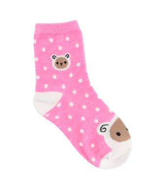 Dot Sheep Kids Crew Socks (Pink, Blue, Grey)