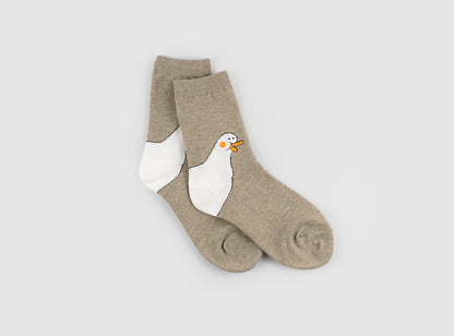 Ducky Women's Crew Socks (Yellow, Mint, Mocha, Pink, Grey)