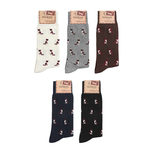 Fox Men's Crew Socks (Ivory, Grey, Brown, Navy, Black)