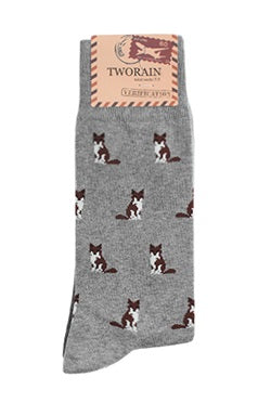 Fox Men's Crew Socks (Ivory, Grey, Brown, Navy, Black)