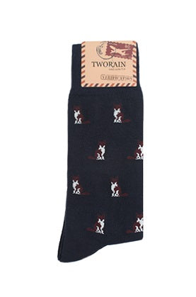 Fox Men's Crew Socks (Ivory, Grey, Brown, Navy, Black)