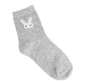 Dot Rabbit Women's Crew Socks (White/Pink, Ivory/Brown, Grey)