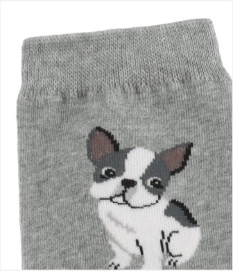 Happy Dog Women's Crew Socks (Oatmeal, Mocha, Grey, Navy, Black)