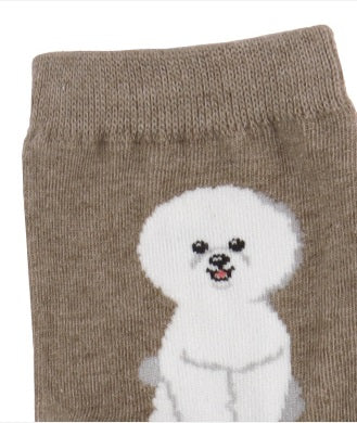 Happy Dog Women's Crew Socks (Oatmeal, Mocha, Grey, Navy, Black)