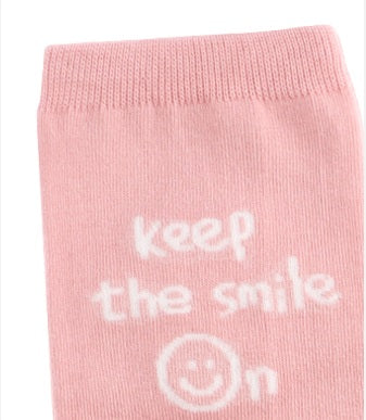 Smile Mood Women's Crew Socks (White, Ivory, Pink, Sky Blue, Black)