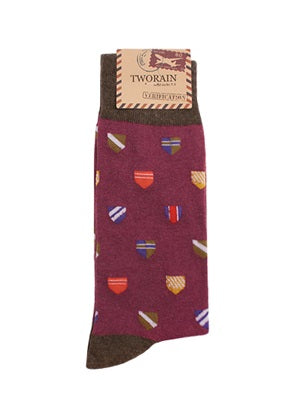 Mark Men's Crew Socks (Wine, Brown, Grey, Sky Blue, Navy, Charcoal)