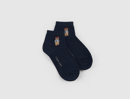 Mini Bear Women's Ankle Socks (White, Oatmeal, Mocha, Khaki, Mustard, Grey, Watermelon, Navy, Black)