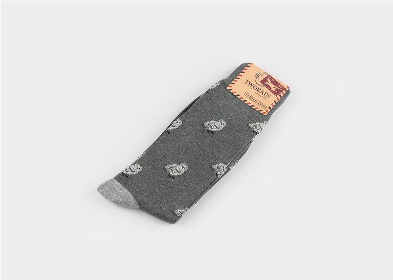 Owls Men's Crew Socks (Brown, Blue, Green, Grey)