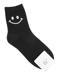 Simple Smile Women's Crew Socks (White, Mustard, Pink, Grey, Black)