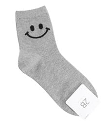 Simple Smile Women's Crew Socks (White, Mustard, Pink, Grey, Black)