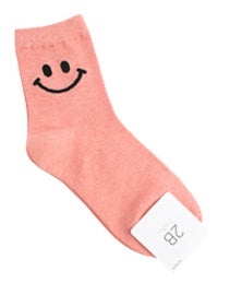 Simple Smile Women's Crew Socks (White, Mustard, Pink, Grey, Black)