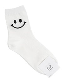 Simple Smile Women's Crew Socks (White, Mustard, Pink, Grey, Black)