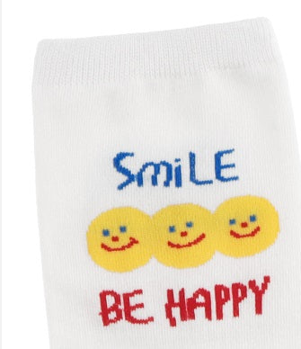 Smile Mood Women's Crew Socks (White, Ivory, Pink, Sky Blue, Black)