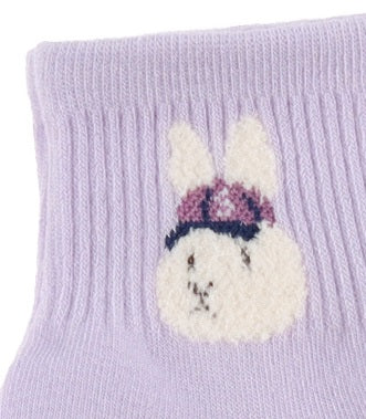 Sporty Rabbit Women's Ankle Socks (Ivory, Oatmeal, Pink, Sky Blue, Black, Light Purple)