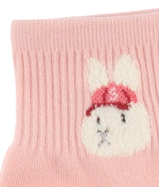 Sporty Rabbit Women's Ankle Socks (Ivory, Oatmeal, Pink, Sky Blue, Black, Light Purple)