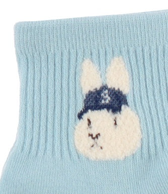 Sporty Rabbit Women's Ankle Socks (Ivory, Oatmeal, Pink, Sky Blue, Black, Light Purple)