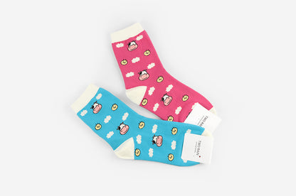 Spotted Cow Women's Crew Socks (Yellow, Green, Sky Blue, Pink, Grey)