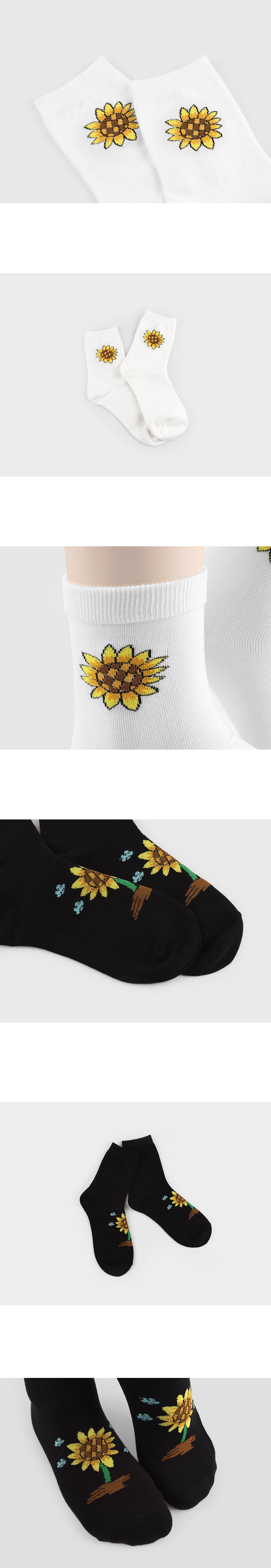 Sunflower Women's Crew Socks (White, Black)