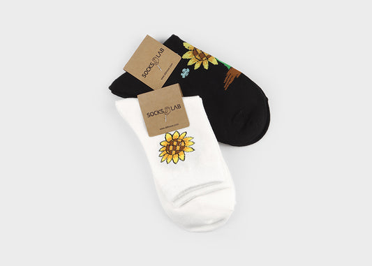 Sunflower Women's Crew Socks (White, Black)