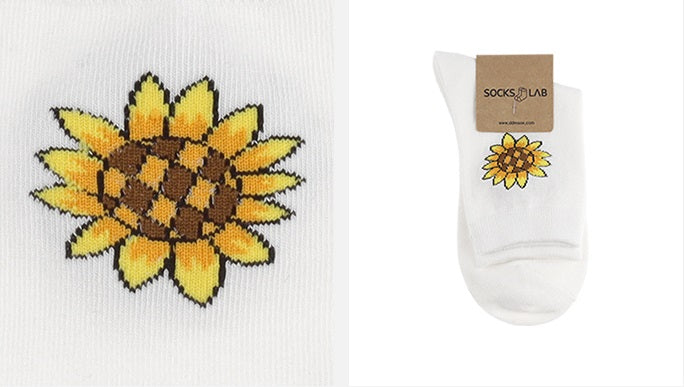 Sunflower Women's Crew Socks (White, Black)