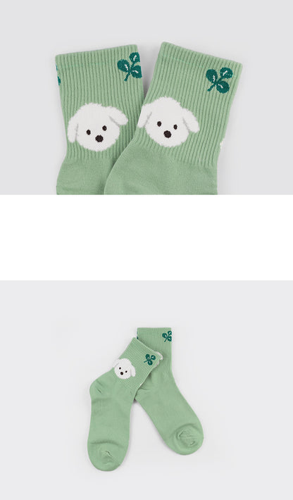 Various Character Women's Crew Socks (Ivory, Oatmeal, Mint, Navy, Grey, Black)