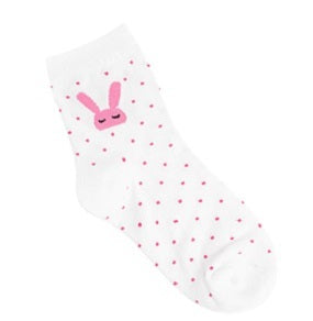 Dot Rabbit Women's Crew Socks (White/Pink, Ivory/Brown, Grey)