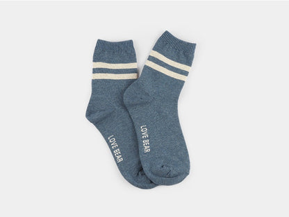 Love Bear Women's Crew Socks (Ivory Bear, Ivory Ringle, Blue Ringle, Blue Bear)