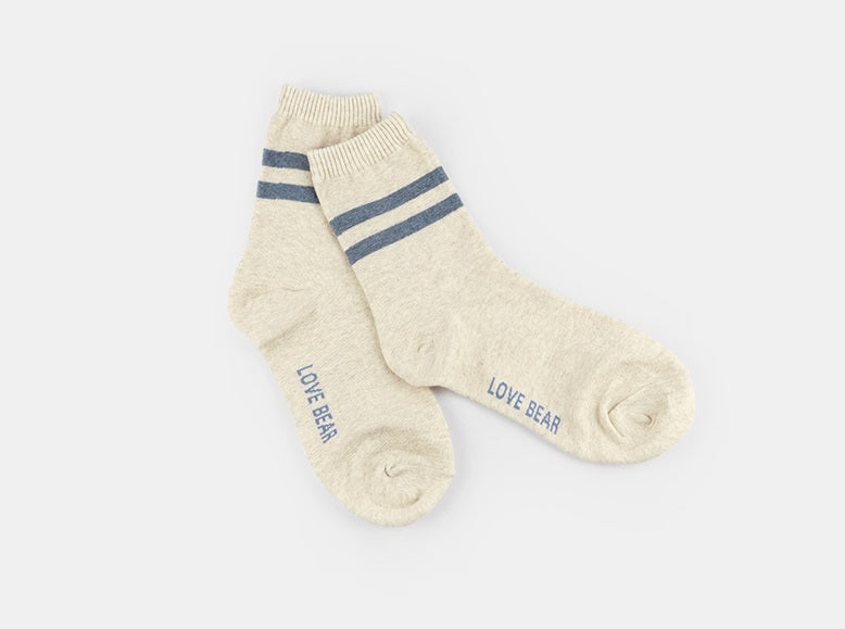 Love Bear Women's Crew Socks (Ivory Bear, Ivory Ringle, Blue Ringle, Blue Bear)